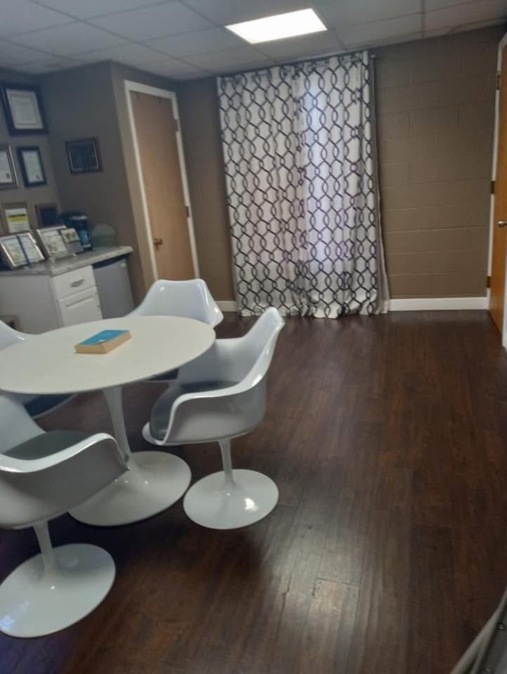 Clean office seating area